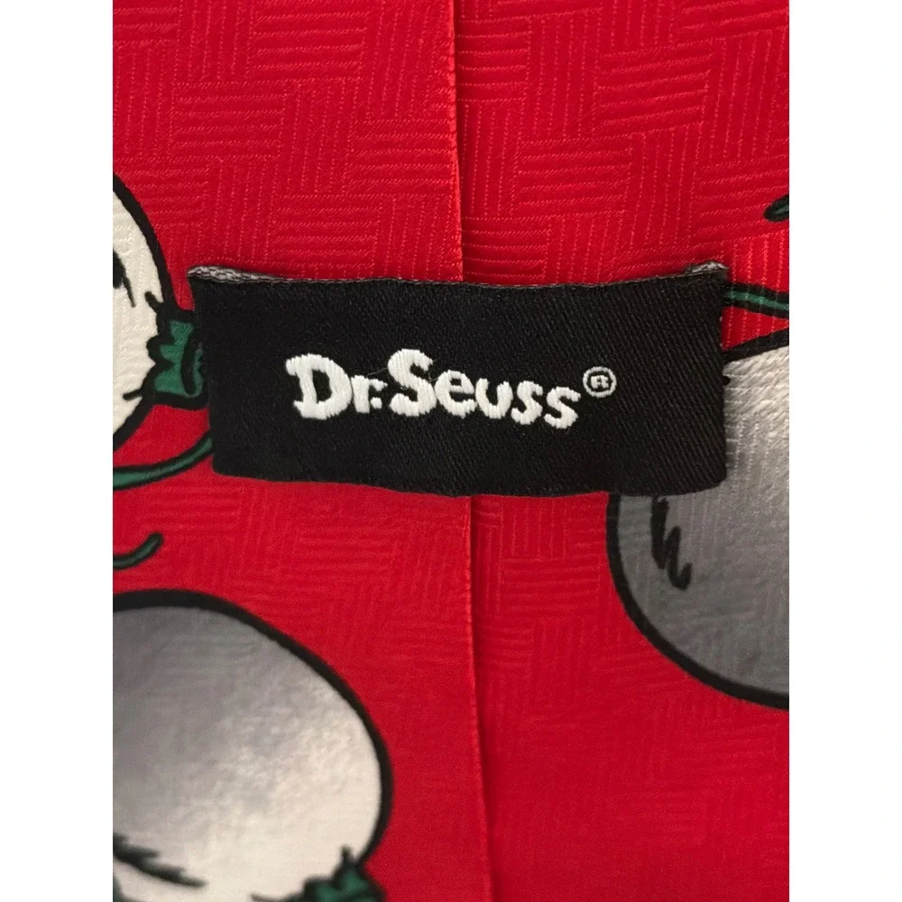 Dr Seuss The Grinch Christmas Ornament Red Necktie Mens Holiday Tie RN88147